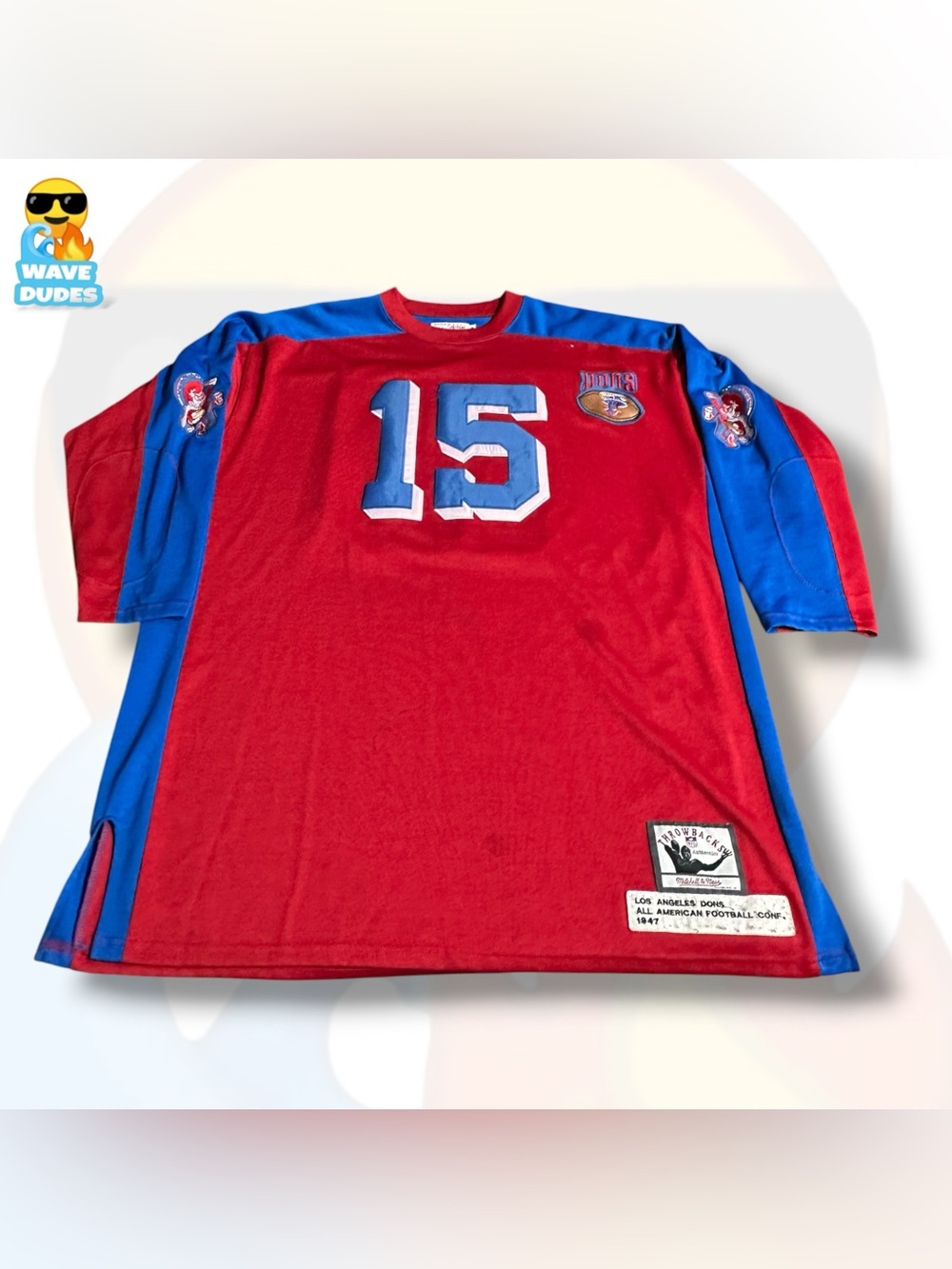 Men’s Mitchell & Ness Los Angeles Dons #15 Throwback Football Jersey